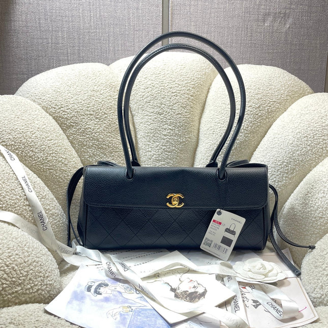 CHANEL 26S BAGUETTE BAG 31 IN BLACK CAVIAR CALFSKIN