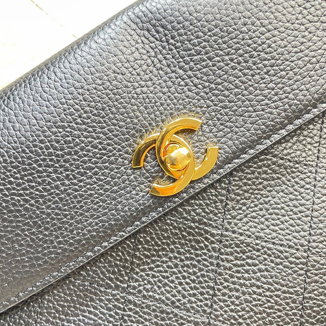 CHANEL 26S BAGUETTE BAG 31 IN BLACK CAVIAR CALFSKIN