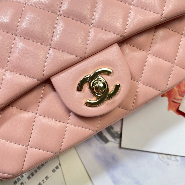 CHANEL 26S FLAP BAG 20 IN PASTEL PINK LAMBSKIN