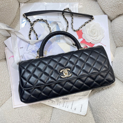 CHANEL 26S COCO HANDLE BAG 32 IN BLACK LAMBSKIN GOLD HARDWARE