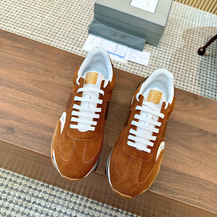 TOM FORD SNEAKERS IN TAN BROWN SUEDE 432168