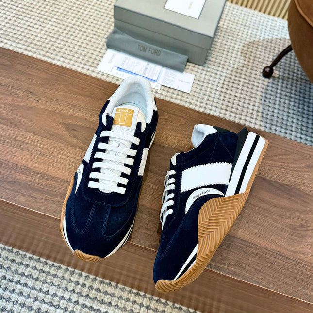 TOM FORD SNEAKERS IN NAVY BLUE SUEDE 432169