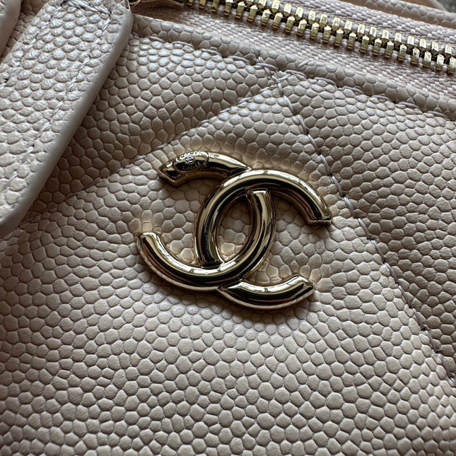 CHANEL 25S VANITY BAG 17 IN LIGHT PINK CAVIAR LEATHER