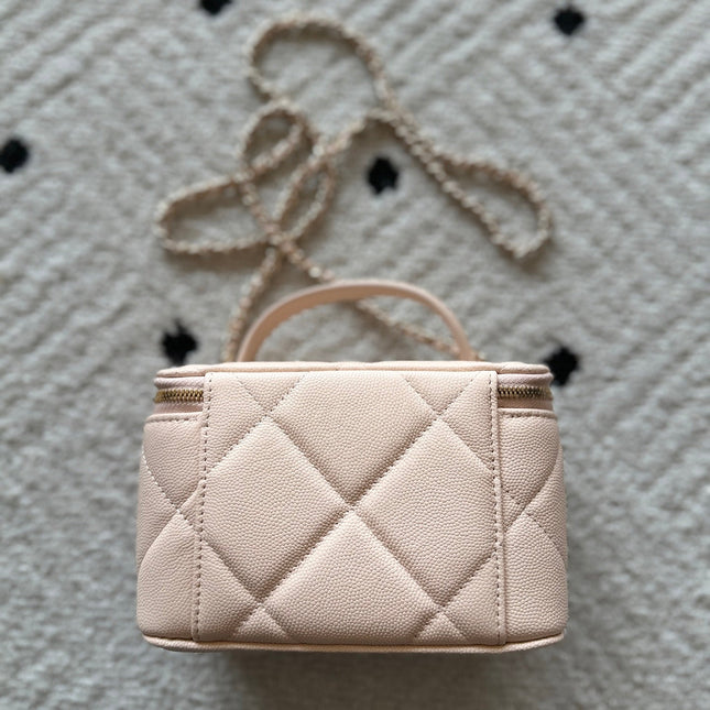 CHANEL 25S VANITY BAG 17 IN LIGHT PINK CAVIAR LEATHER