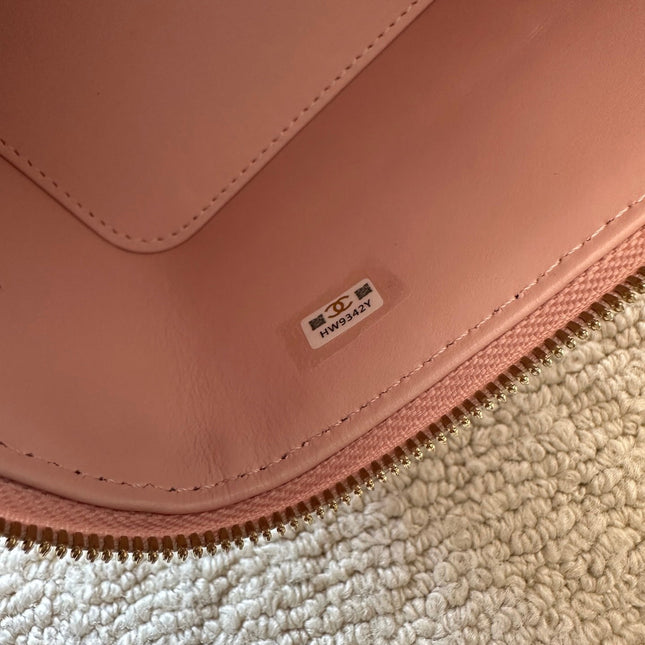 CHANEL 25S VANITY BAG 17 IN LIGHT PINK CAVIAR LEATHER WITH GOLD HARDWARE