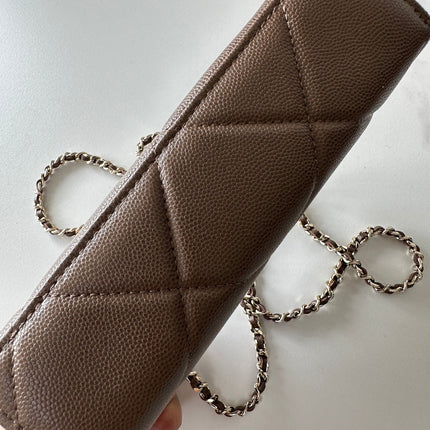 CHANEL 25S VANITY CLASSIC FLAP 19 IN CHOCOLATE BROWN QUILTED CALFSKIN GOLD HARDWARE