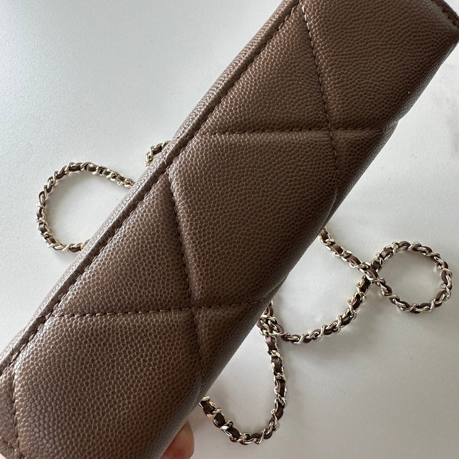 CHANEL 25S VANITY CLASSIC FLAP 19 IN CHOCOLATE BROWN QUILTED CALFSKIN GOLD HARDWARE