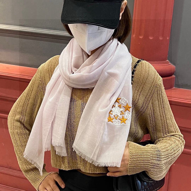 CHANEL 25S SCARF 200 IN CASHMERE WOOL 701966