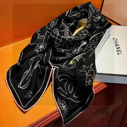 CHANEL 25S SCARF 140 IN SILK 735811