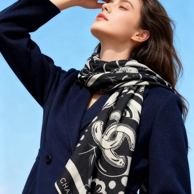 CHANEL 25S SCARF 140 CM IN CASHMERE SILK 941831