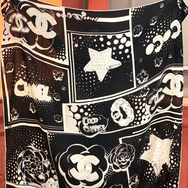 CHANEL 25S SCARF 140 CM IN CASHMERE SILK 941831