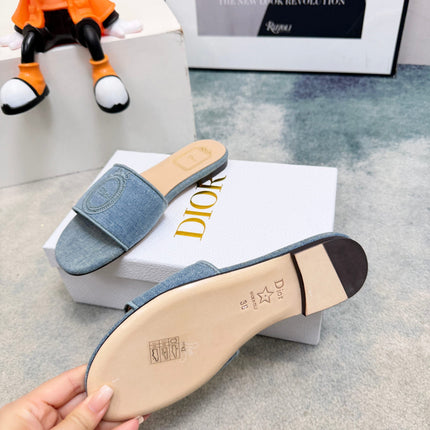 DIOR 26S SANDALS IN BLUE DENIM
