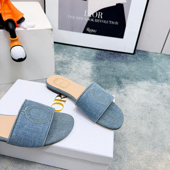 DIOR 26S SANDALS IN BLUE DENIM
