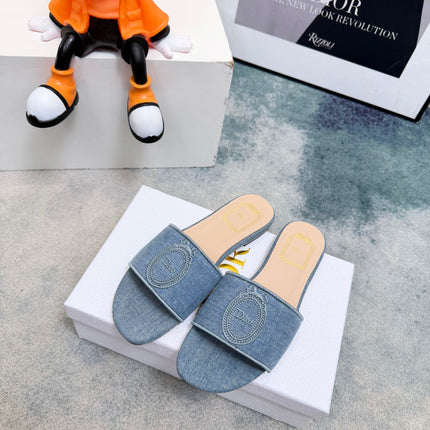 DIOR 26S SANDALS IN BLUE DENIM