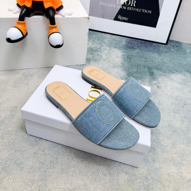 DIOR 26S SANDALS IN BLUE DENIM