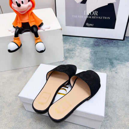 DIOR 26S SANDALS IN BLACK DENIM