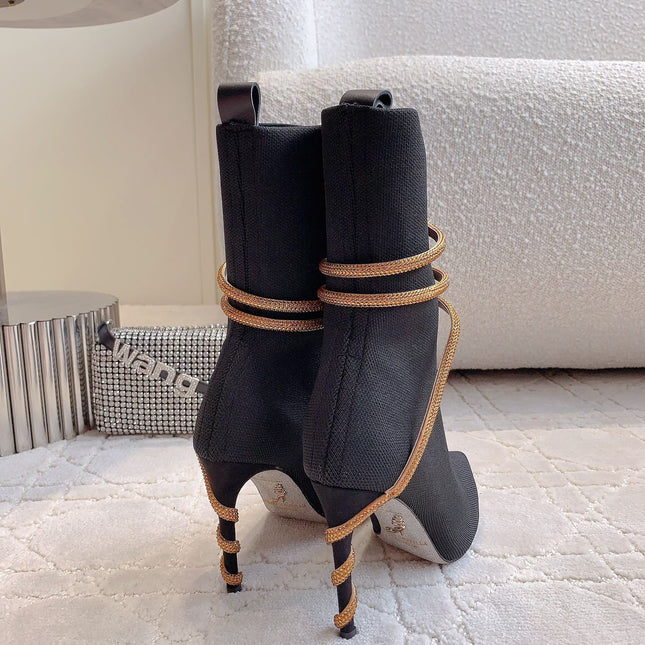 MARGOT BLACK AND GOLD ANKLE BOOT 95 MM