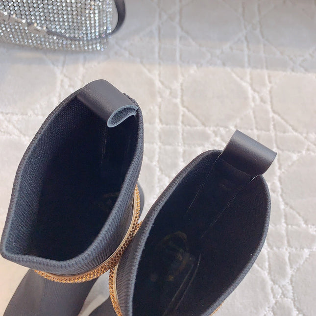 MARGOT BLACK AND GOLD ANKLE BOOT 95 MM