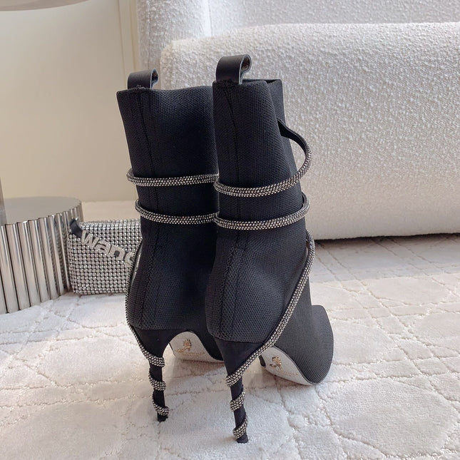 MARGOT BLACK AND SILVER ANKLE BOOT 95 MM