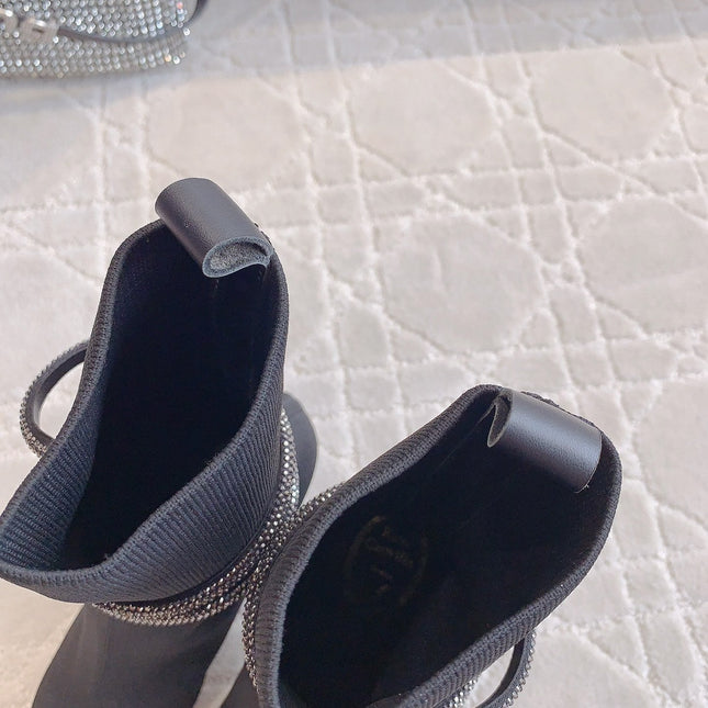 MARGOT BLACK AND SILVER ANKLE BOOT 95 MM