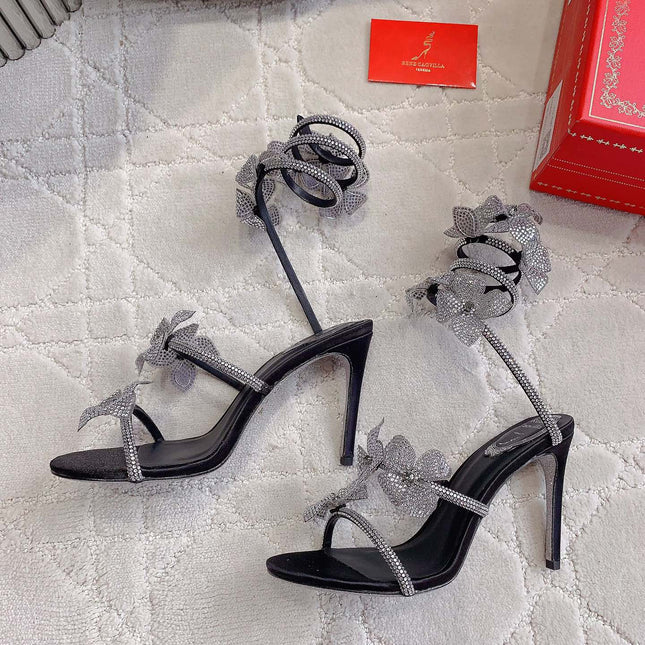 FLORIANE BLACK SANDAL 95 MM