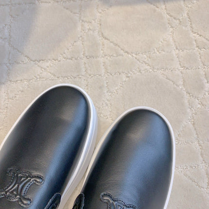 CELINE 26S WEDGE MULES MM IN BLACK SMOOTH CALFSKIN
