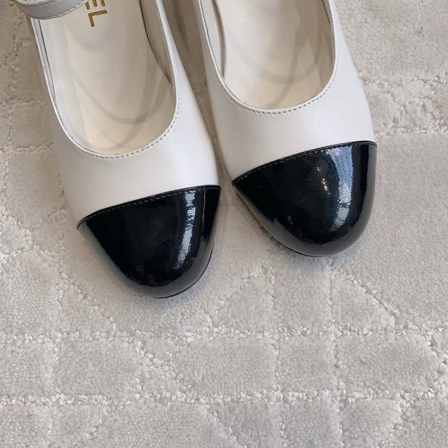 CC PEARL HIGH HEELS IN WHITE CALFSKIN