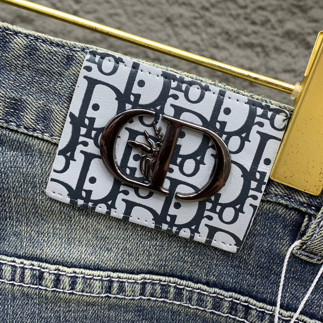 SLIMFIT RETRO-WASHED BLUE STRETCH DENIM JEANS