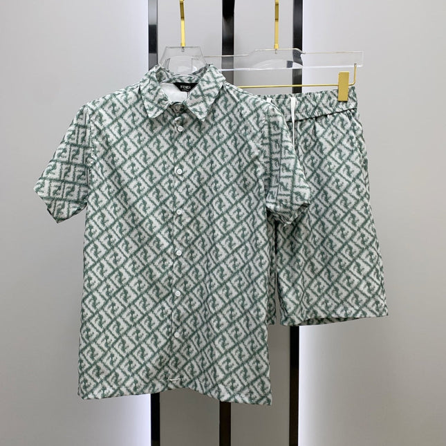 FENDI 26S SHORT SLEEVE COLLARED SHIRT SET 072