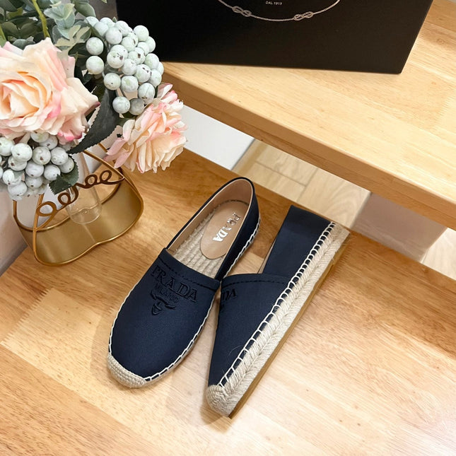 PRA ESPADRILLES LOAFERS NAVY LINEN FABRIC