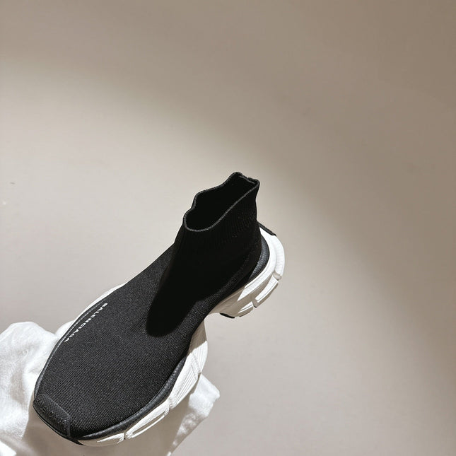 BALENCIAGA 25S SPEED TRAINER SNEAKERS 55 MM IN BLACK KNIT STYLE 1