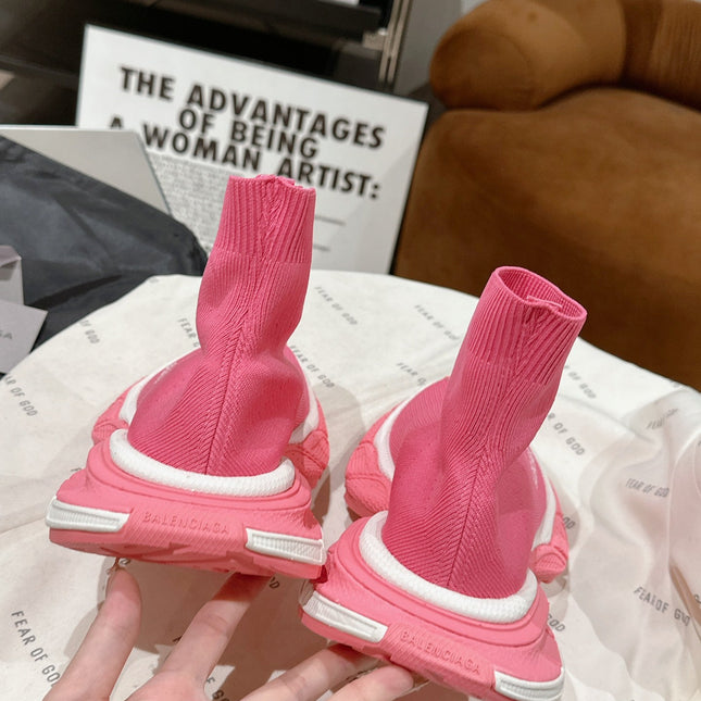 BALENCIAGA 25S SPEED TRAINER SNEAKERS 55 MM IN PINK KNIT