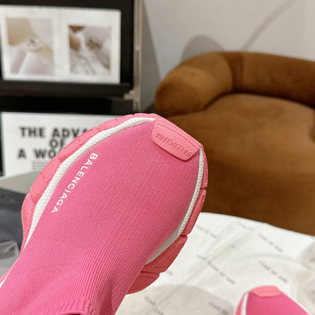 BALENCIAGA 25S SPEED TRAINER SNEAKERS 55 MM IN PINK KNIT