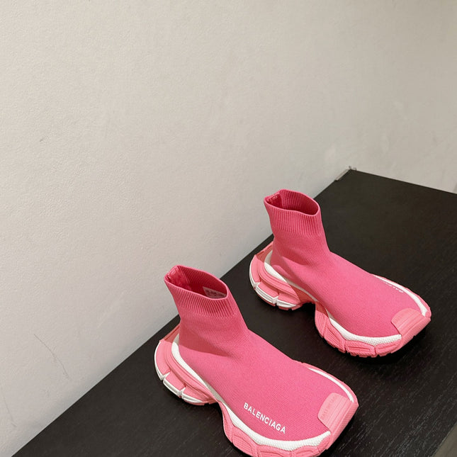 BALENCIAGA 25S SPEED TRAINER SNEAKERS 55 MM IN PINK KNIT