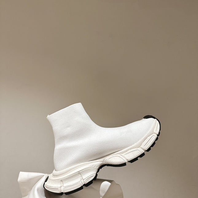 BALENCIAGA 25S SPEED TRAINER SNEAKERS 55 MM IN WHITE KNIT