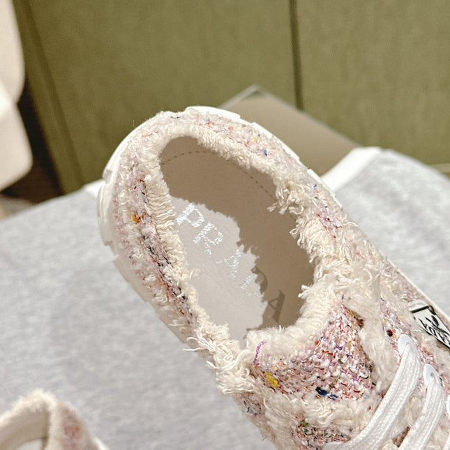 PRA DOUBLE WHEEL RE-NYLON GABARDINE SNEAKERS ALMOND FABRIC