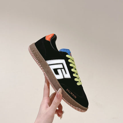 BALMAIN 26S SNEAKERS IN BLACK SUEDE