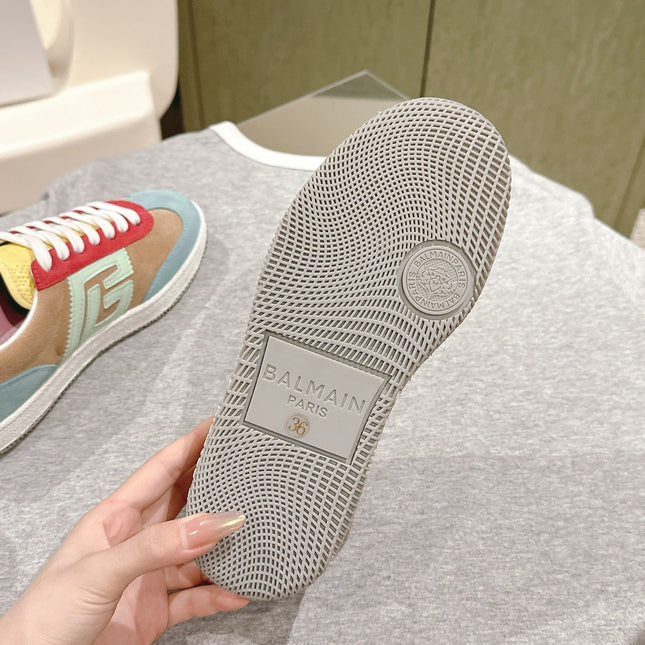 BALMAIN 26S SNEAKERS IN MULTICOLOR SUEDE