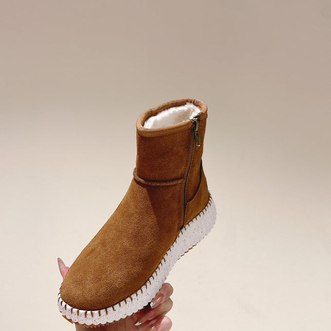 CHLOÉ 26S SHEARLING ANKLE BOOTS IN BROWN SUEDE