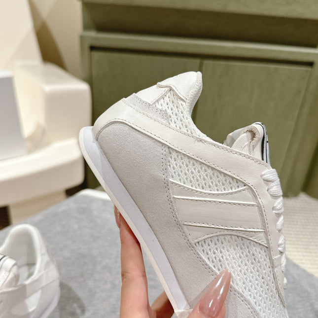 CHLOÉ 26S SNEAKERS IN WHITE CALFSKIN AND SUEDE