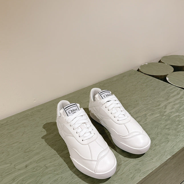 CHLOÉ 26S SNEAKERS IN WHITE CALFSKIN