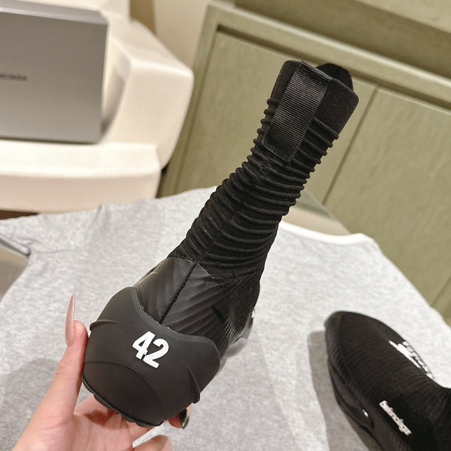 BALENCIAGA 25S HIGH-TOP SNEAKERS IN BLACK COTTON BLEND