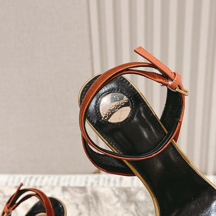 YSL 25S HIGH-HEEL SANDALS 100 MM IN MULTICOLOR SATIN STYLE 1