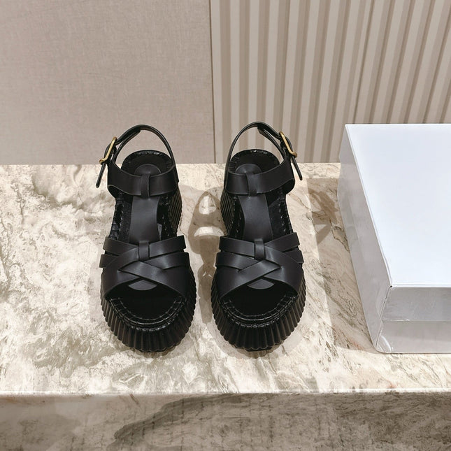 CHLOÉ 26S HIGH-HEELED SANDALS IN BLACK LAMBSKIN