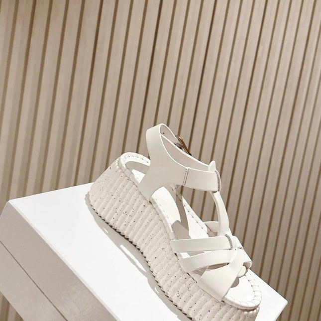CHLOÉ 26S HIGH-HEELED SANDALS IN WHITE LAMBSKIN