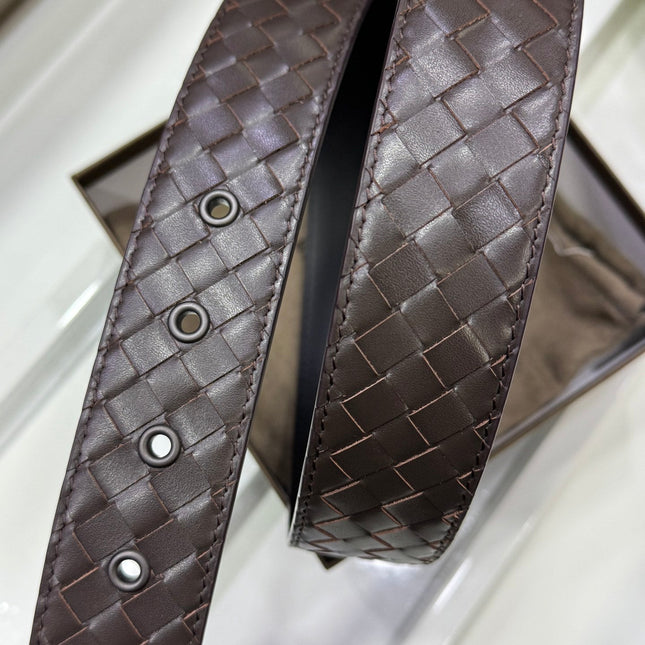 BV BELT 3.8CM IN BROWN CALFSKIN SILVER HARDWARE
