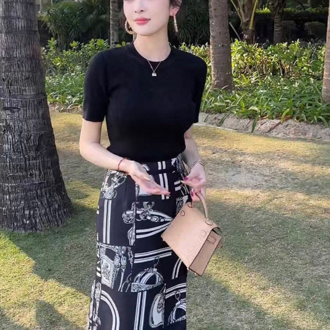 HERMES 25S SLIT MIDI SKIRT 337