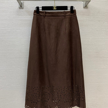LORO PIANA 26S LONG-SLEEVE SHIRT & MIDI SKIRT SET 880