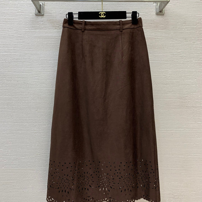 LORO PIANA 26S LONG-SLEEVE SHIRT & MIDI SKIRT SET 880