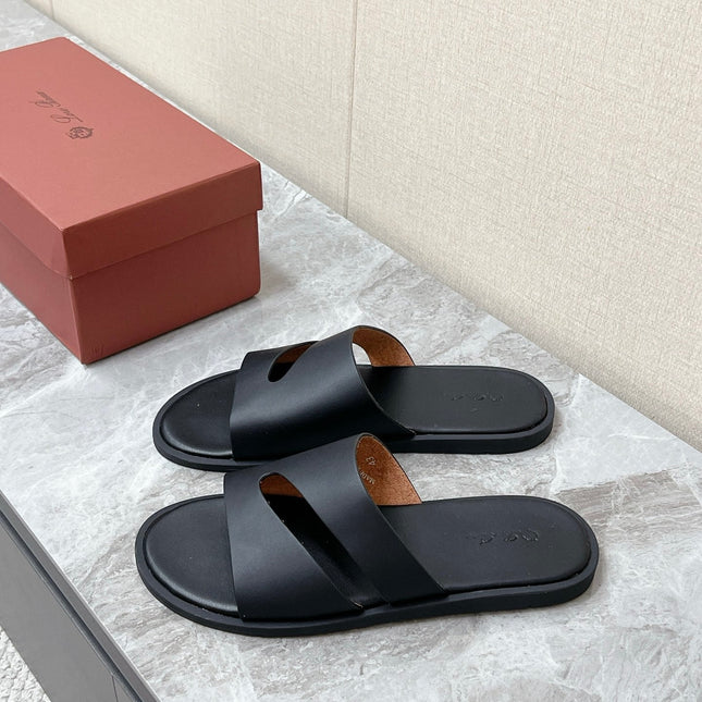LP 26S CUTOUT SLIDES IN BLACK CALFSKIN